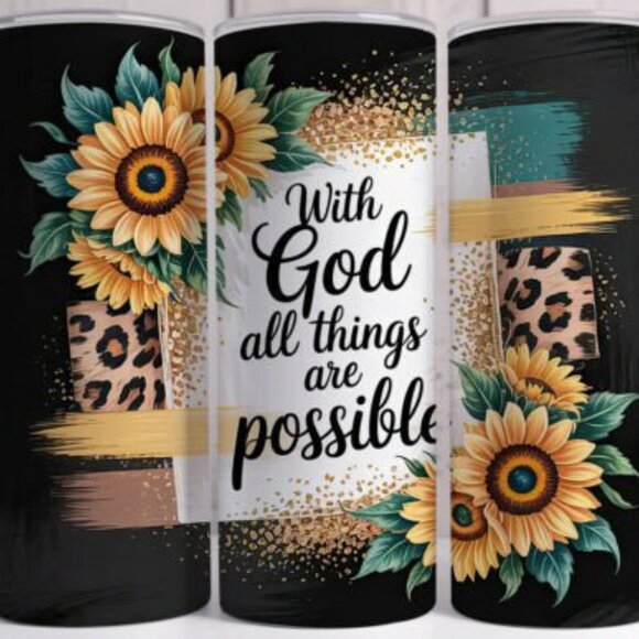 Scripture Themed 20oz Sublimated Stainless Steel Tumbler with Lid & Straw - Picture 5 of 5
